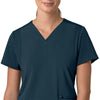 Force Cross-Flex Women's Flex Panel V-Neck Scrub Top Navy front detail