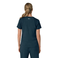 Force Cross-Flex Women's Flex Panel V-Neck Scrub Top Navy back view