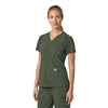 Force Cross-Flex Women's Flex Panel V-Neck Scrub Top Olive side view