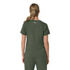 Force Cross-Flex Women's Flex Panel V-Neck Scrub Top Olive back view