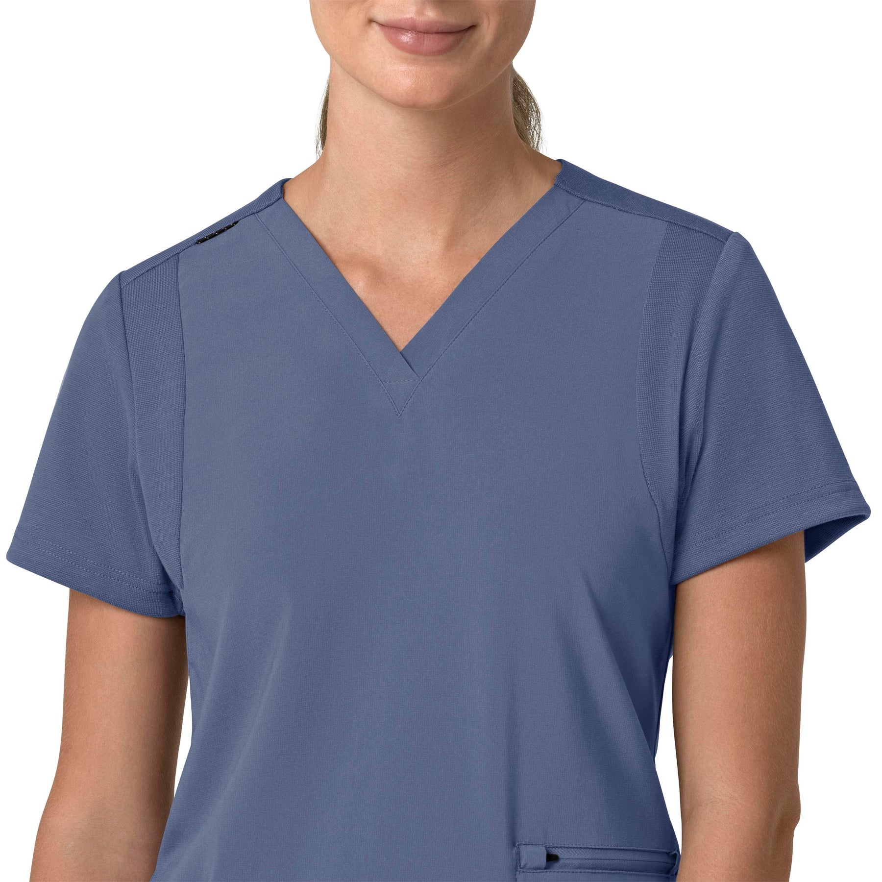 Force Cross-Flex Women's Flex Panel V-Neck Scrub Top Riverside front detail