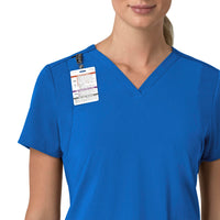 Force Cross-Flex Women's Flex Panel V-Neck Scrub Top Royal side detail 1