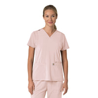 Force Cross-Flex Women's Flex Panel V-Neck Scrub Top Soft Rose