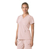 Force Cross-Flex Women's Flex Panel V-Neck Scrub Top Soft Rose side view