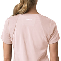 Force Cross-Flex Women's Flex Panel V-Neck Scrub Top Soft Rose side detail 2