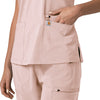 Force Cross-Flex Women's Flex Panel V-Neck Scrub Top Soft Rose back detail