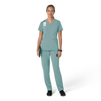 Force Cross-Flex Women's Flex Panel V-Neck Scrub Top Summer Blue full scrub set