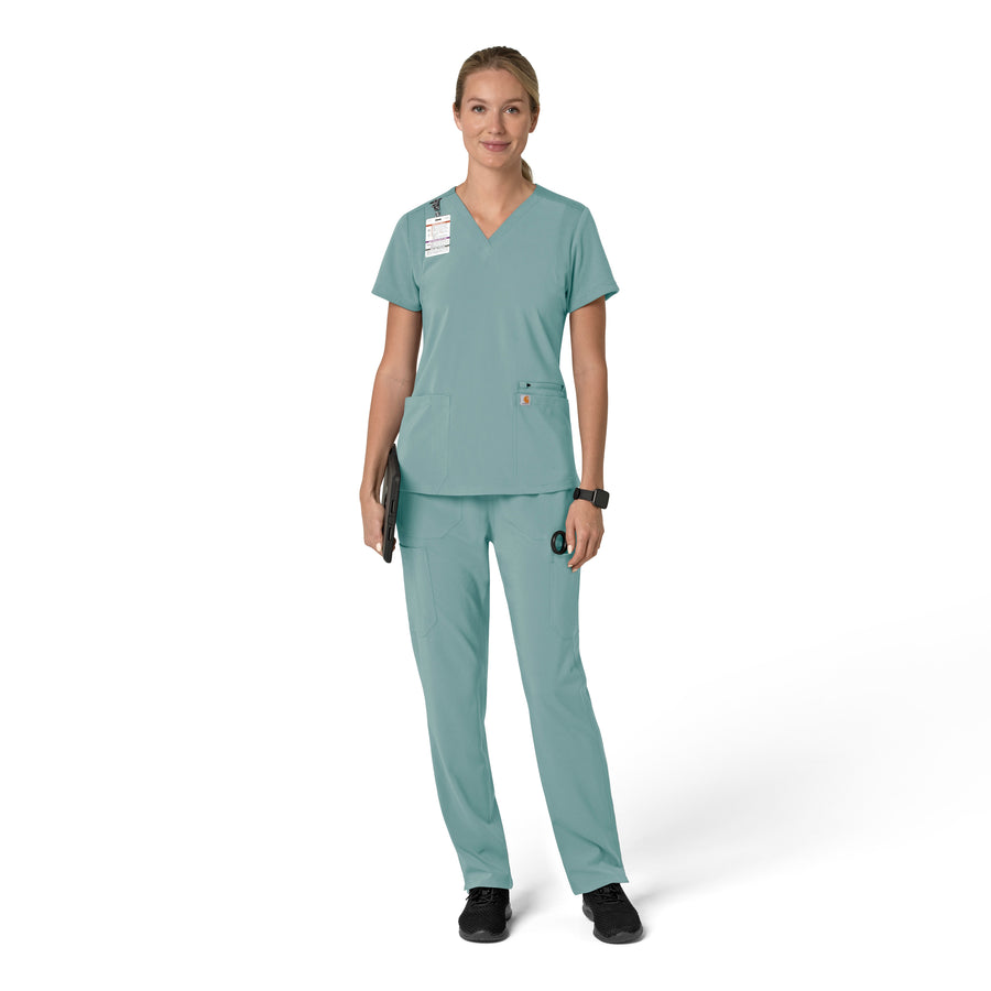 Force Cross-Flex Women's Flex Panel V-Neck Scrub Top Summer Blue full scrub set
