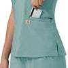 Force Cross-Flex Women's Flex Panel V-Neck Scrub Top Summer Blue hemline detail