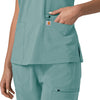 Force Cross-Flex Women's Flex Panel V-Neck Scrub Top Summer Blue back detail