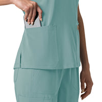 Carhartt Force Cross-Flex Women's Flex Panel V-Neck Scrub Top - Summer Blue