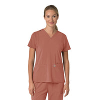 Force Cross-Flex Women's Flex Panel V-Neck Scrub Top Wildrose