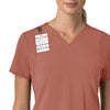 Force Cross-Flex Women's Flex Panel V-Neck Scrub Top Wildrose side detail 1