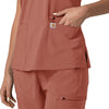 Force Cross-Flex Women's Flex Panel V-Neck Scrub Top Wildrose back detail