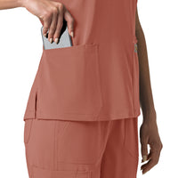 Carhartt Force Cross-Flex Women's Flex Panel V-Neck Scrub Top - Wildrose