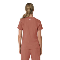 Force Cross-Flex Women's Flex Panel V-Neck Scrub Top Wildrose back view