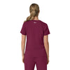Force Cross-Flex Women's Flex Panel V-Neck Scrub Top Wine back view