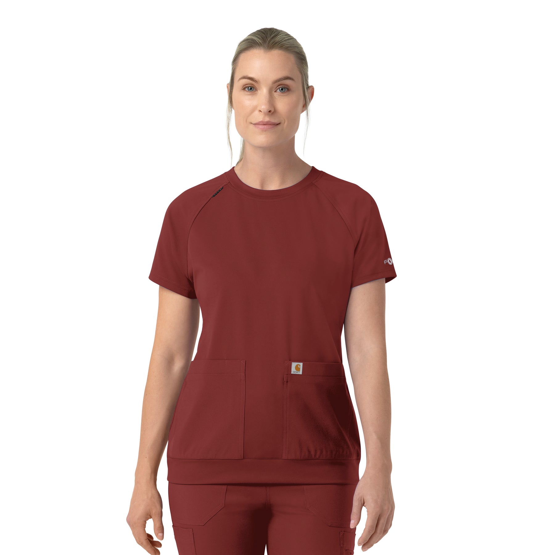 Force Cross-Flex Knit Women's Crew Neck Scrub Top Amber Terrain