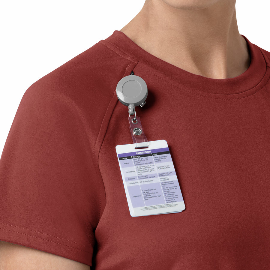 Force Cross-Flex Knit Women's Crew Neck Scrub Top Amber Terrain hemline detail