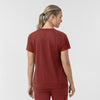 Force Cross-Flex Knit Women's Crew Neck Scrub Top Amber Terrain back view