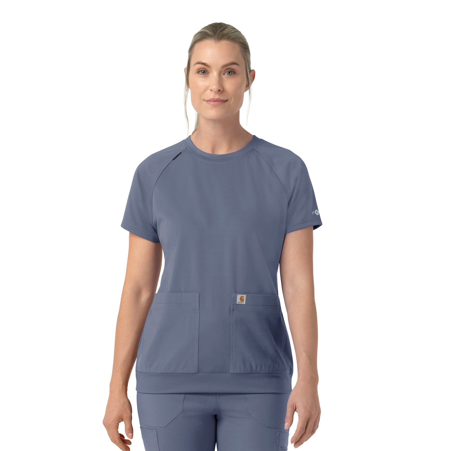 Carhartt Cross-Flex Knit Women's Crew Neck Scrub Top - Approaching Storm