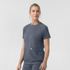 Cross-Flex Knits Knit Women's Crew Neck Scrub Top Approaching Storm side view