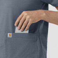 Cross-Flex Knits Knit Women's Crew Neck Scrub Top Approaching Storm side detail 2