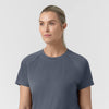 Cross-Flex Knits Knit Women's Crew Neck Scrub Top Approaching Storm back detail