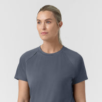 Cross-Flex Knits Knit Women's Crew Neck Scrub Top Approaching Storm back detail