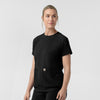 Force Cross-Flex Knit Women's Crew Neck Scrub Top Black side view