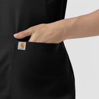 Force Cross-Flex Knit Women's Crew Neck Scrub Top Black front detail
