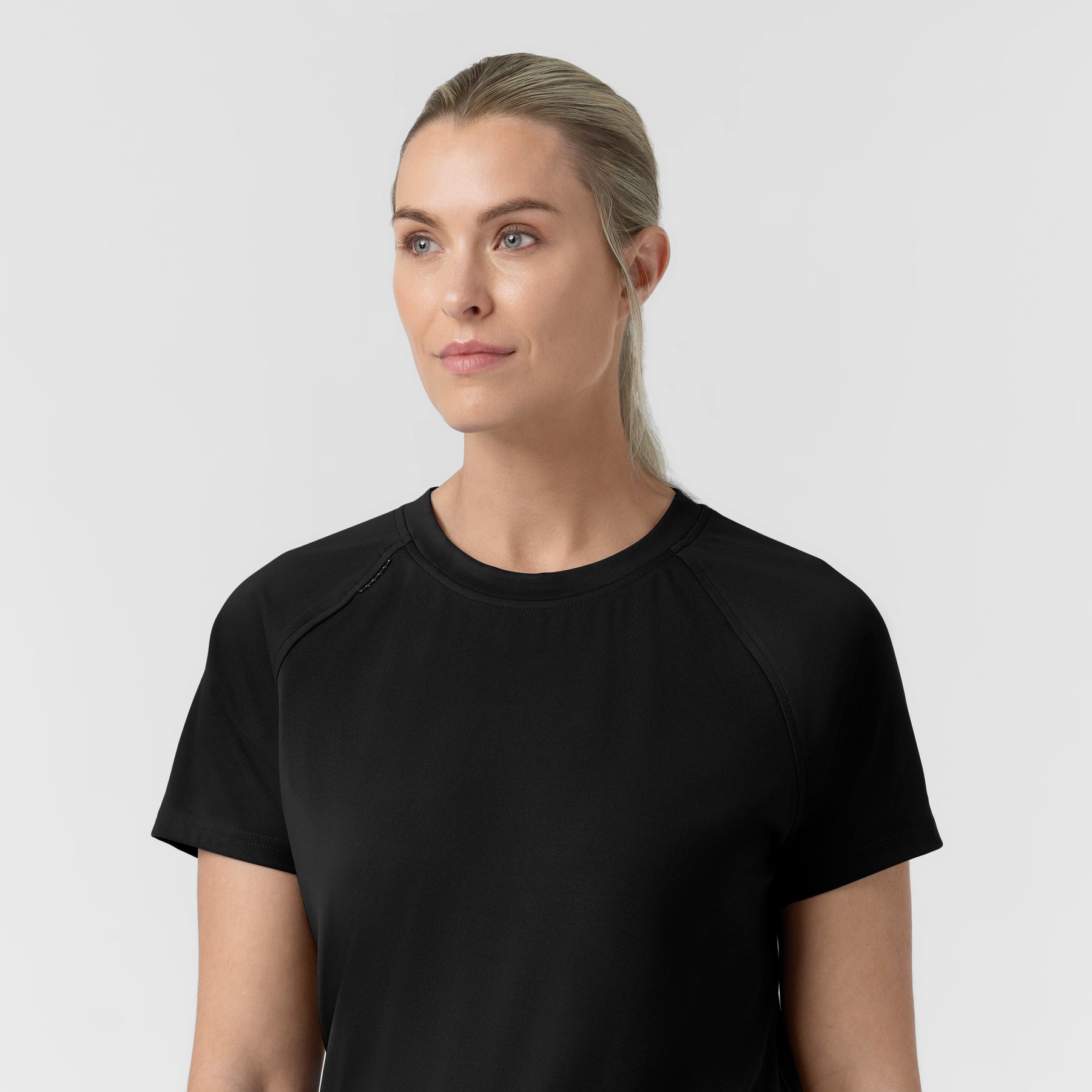 Force Cross-Flex Knit Women's Crew Neck Scrub Top Black back detail