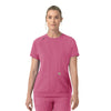 Force Cross-Flex Knit Women's Crew Neck Scrub Top Electric Fuschia