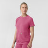 Force Cross-Flex Knit Women's Crew Neck Scrub Top Electric Fuschia side view