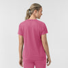 Force Cross-Flex Knit Women's Crew Neck Scrub Top Electric Fuschia back view