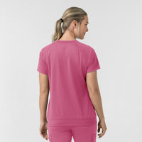 Force Cross-Flex Knit Women's Crew Neck Scrub Top Electric Fuschia back view