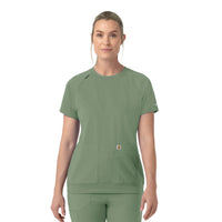 Force Cross-Flex Knit Women's Crew Neck Scrub Top Green Slate