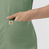 Force Cross-Flex Knit Women's Crew Neck Scrub Top Green Slate front detail