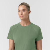 Force Cross-Flex Knit Women's Crew Neck Scrub Top Green Slate back detail