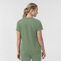 Force Cross-Flex Knit Women's Crew Neck Scrub Top Green Slate back view