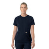 Force Cross-Flex Knit Women's Crew Neck Scrub Top Navy