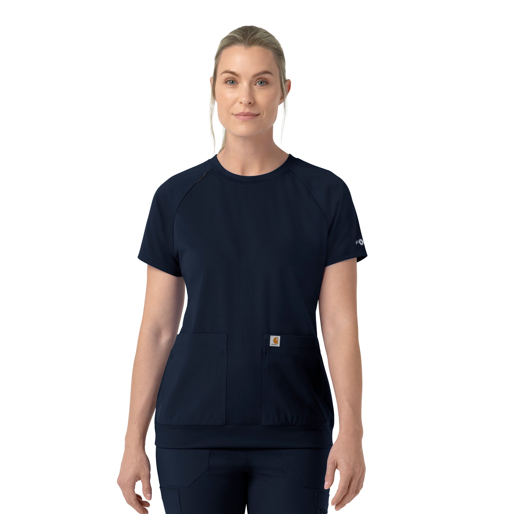 Force Cross-Flex Knit Women's Crew Neck Scrub Top Navy