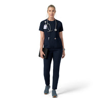 Force Cross-Flex Knit Women's Crew Neck Scrub Top Navy full scrub set