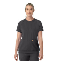Force Cross-Flex Knit Women's Crew Neck Scrub Top Pewter