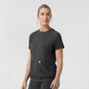 Force Cross-Flex Knit Women's Crew Neck Scrub Top Pewter side view