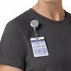 Force Cross-Flex Knit Women's Crew Neck Scrub Top Pewter hemline detail