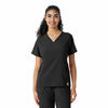 Force Cross-Flex Women's Knit Panel Scrub Top Black