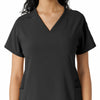 Force Cross-Flex Women's Knit Panel Scrub Top Black front detail
