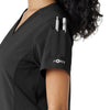 Force Cross-Flex Women's Knit Panel Scrub Top Black side detail 2