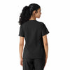 Force Cross-Flex Women's Knit Panel Scrub Top Black back view
